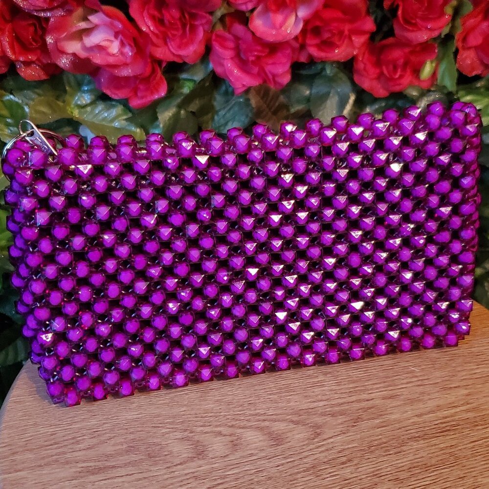 Fuchsia Beaded Purse **Brand New**